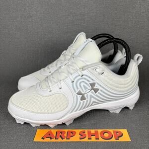 Under Armour Glyde RM 3022076-100 Size Women`s 7 White Grey Softball Cleats